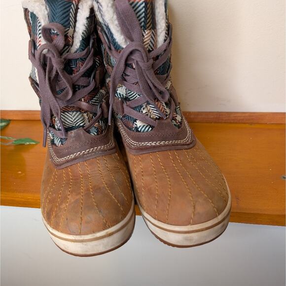 Sorel Tivoli Plaid Winter Boots Women's Size 8 - Picture 2 of 6